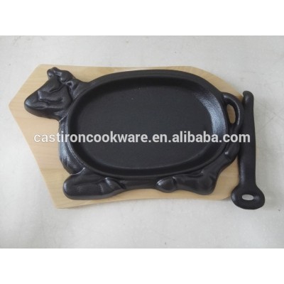 cast iron vegetable oil coating steak fry pan / non-stick steak pan