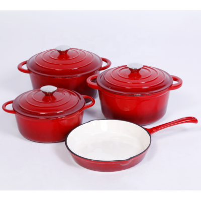 Enamel Cast Iron 4pcs Casserole Cookware Set