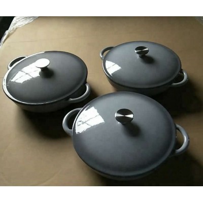 3pcs Enamel Cast Iron Cooking Pot Cookware Set