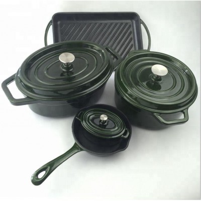 High Quality Enamel Cast Iron Dutch Ovens and Pans Cookware Set